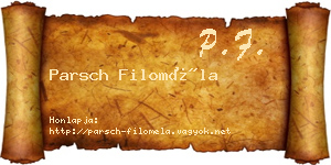 Parsch Filoméla névjegykártya